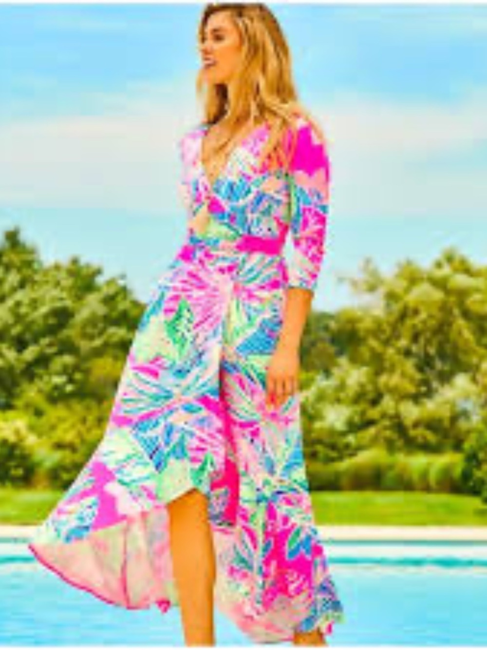 NWT Lilly Pulitzer Montague Maxi Dress in Raz Berry Sunset Soiree - Size XS